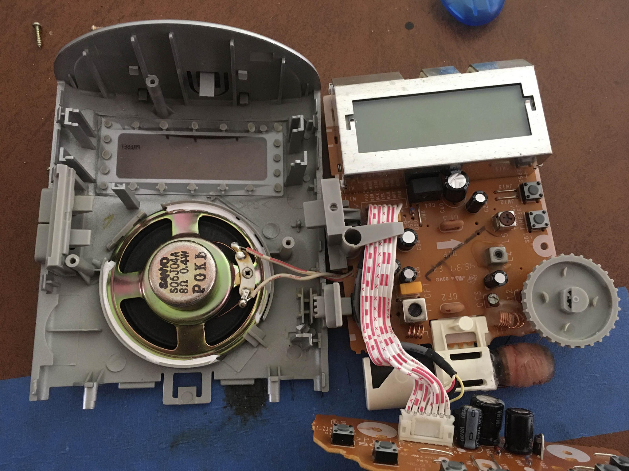 The other side of the
original board, showing the LCD and speaker